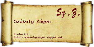 Székely Zágon névjegykártya