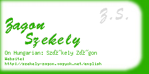 zagon szekely business card